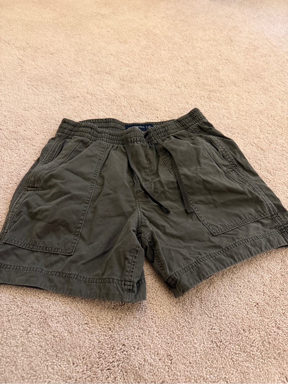 Abercrombie & Fitch Olive Drawstring fatigue Pocket Shorts